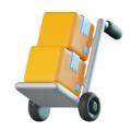 Imagem de um carrinho de mão carregando duas caixas